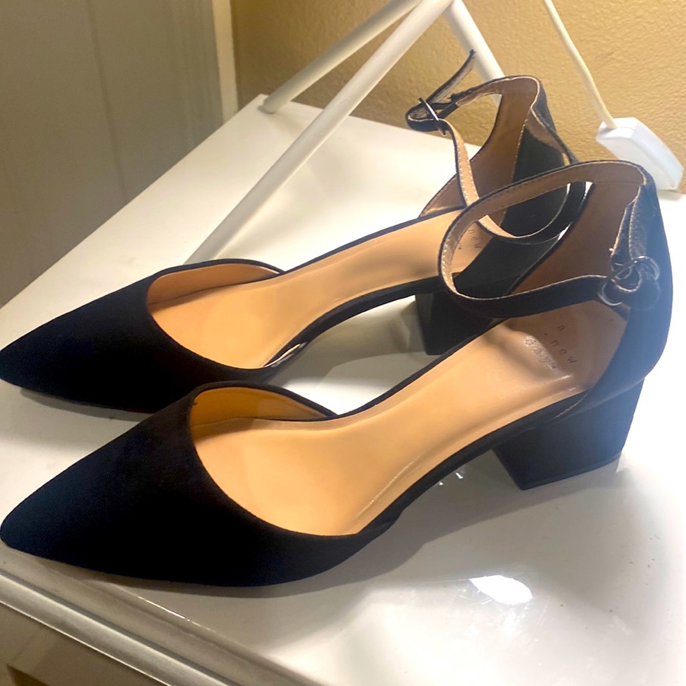 A New Day pointed toed heels, black color, size 9, worn once! Good condition!